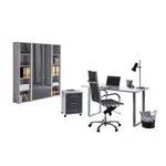 MID.YOU KANCELÁŘ, šedá, vysoce lesklá antracitová