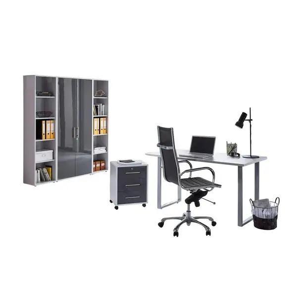 MID.YOU KANCELÁŘ, šedá, vysoce lesklá antracitová