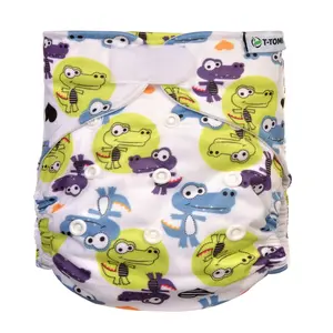 Vrecková plienka T-TOMI (typ AIO) - suchý zips Crocodiles