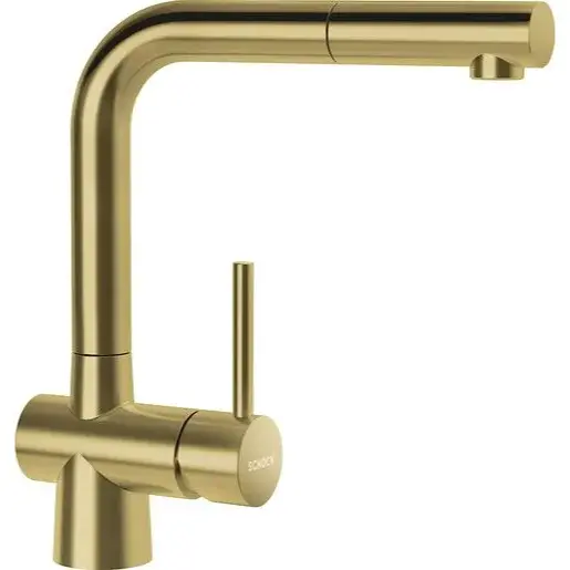 Drezová batéria Schock LAIOS s vyťahovacou sprškou, biele zlato, 517120WGO