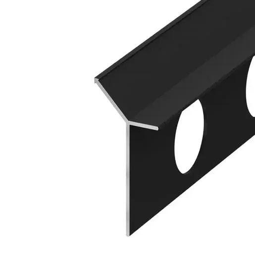 Ochranný profil pre kamenársky roh "Y" Eviso black mat, hliník komaxit, dĺžka 270 cm, výška hrany 10 mm, AYBL0310