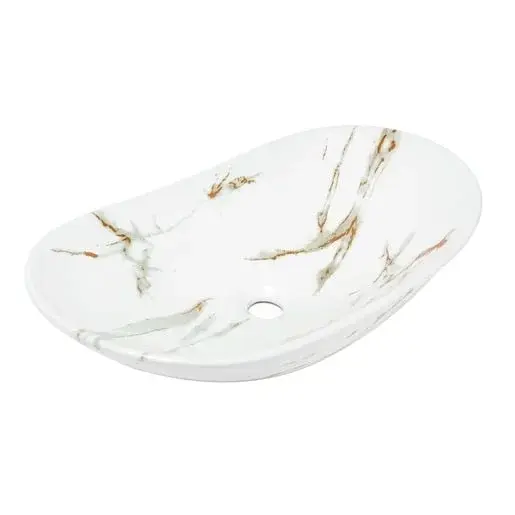 Umývadlo na dosku SAT Infinitio 61,5x36 cm mramor biely mat bez prepadu SATINF61536MR