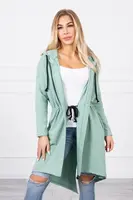 Kesi Tmavě mátový plášť s dlouhými zády