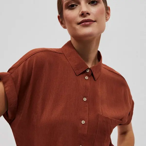 DÁMSKÁ KOŠILE L-KO-4023 HNĚDÁ