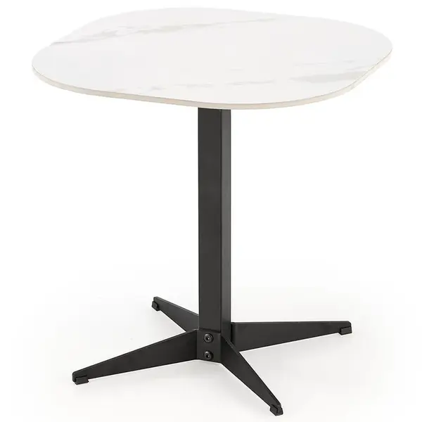 Konferenčný stolík Borna S biela mramor/čierna