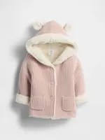 Dětský zateplený cardigan s kapucí