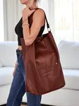 Resti Aurelia Grande Camel - Large A4 eco-leather bag, strap, zipper, stylish shopper