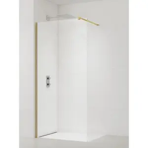 Sprchová zástena Walk-in 140 cm SAT vo farbe profilu zlatá lesk SATBWI140PRZ