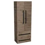 Kúpeľňová skrinka vysoká s čiernou úchytkou SAT Cube Way 60x163x33 cm dub Wellington mat CUBE3CV60DW