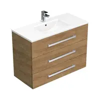 Kúpeľňová skrinka s umývadlom SAT Cube Way 100x76,5x46 cm Hickory dub CUBE461003DHMOD