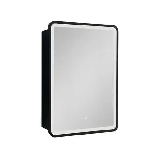 Zrkadlová skrinka s osvetlením SAT 50x71 cm čierna SATZGALED5071CE