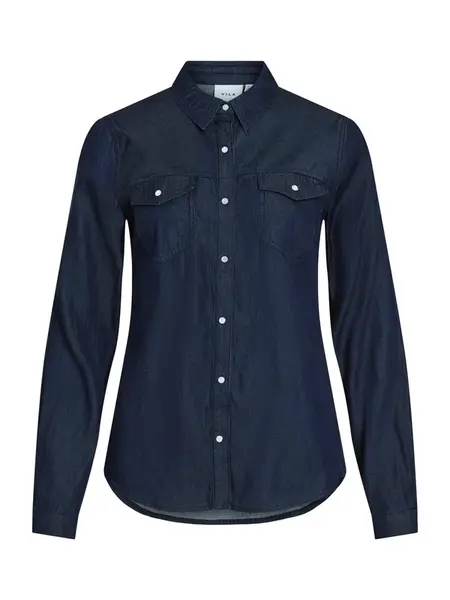 VILA Blúzka 'VIBISTA'  modrá denim