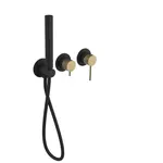 Sapho Ultramix - Baterie pod omítku, 3-otvorová instalace, s tělesem, s příslušenstvím, matná černá/matná zlatá UT045BG