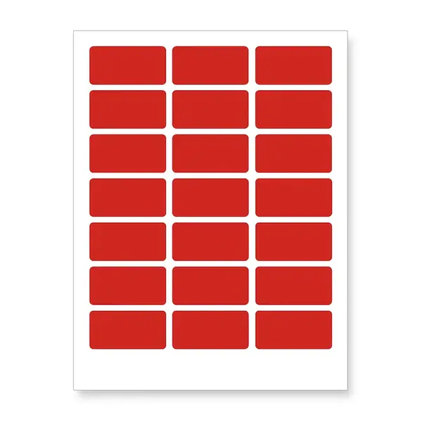 Samolepicí etikety 63,5 x 29,6 mm, 27 etiket, A4, 20 listů, červené