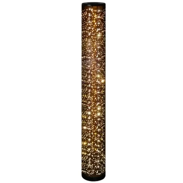 Stojací LED lampa Taco, třpytivý efekt, černo-zlatá látka