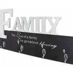 Nástěnný věšákový panel Family, bílý/černý