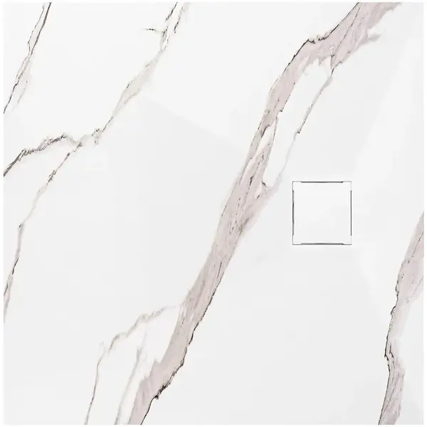 Sprchová vanička čtvercová Magnum Carrara White 90x90x2,5 Rea K7005