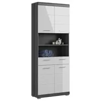 MID.YOU VYSOKÁ SKŘÍŇ, vysoce lesklá bílá, antracitová, šedá, 74/191/31 cm