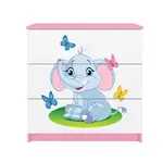 Dětská komoda Babydreams růžová - Slon