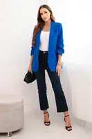 Kesi Włoski Dámska sako bez zapínania s podšívkou S/M modrá