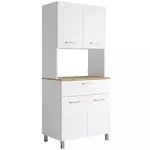 Vitrína do kuchyně Milano bílá s deskou dub artisan