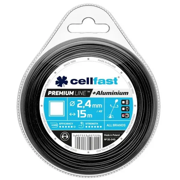 STRUNA DO SEKAČKY PREMIUM 2,40MM X 15M ČTVEREC