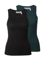 WEEKDAY Top  tmavozelená / čierna