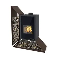 Krbové kachle FLAMINGO DELUXE KAMPA ľavá, hnedá - zamatová FLHSF42-009