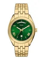 FOSSIL Analógové hodinky 'CAMPBELL'  zlatá / smaragdová