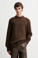 Svetr s příměsí vlny Les Deux Gilbert hnědá barva, 1001697