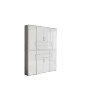 MID.YOU SKŘÍŇ NA ŠANONY, šedá, vysoce lesklá bílá, 172,6/227,2/33 cm