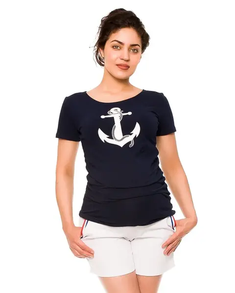 bemaamaa Těhotenské kraťasy Jeans Tommy - bílé s proužkem, vel. S