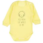 mbaby Body dlouhý rukáv Sluníčko, bavlna , žlutá, vel. 68