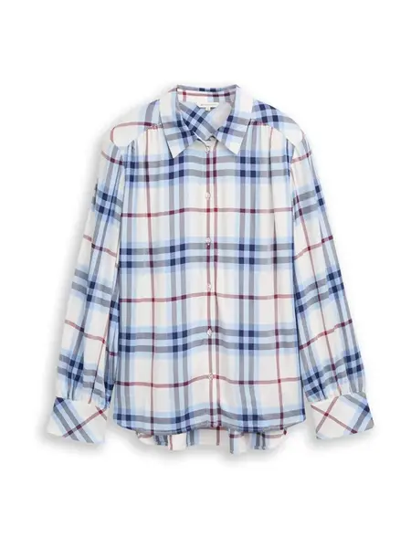 TOM TAILOR Blúzka  námornícka modrá / svetlomodrá / rubínová / šedobiela