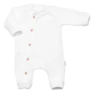 Baby Nellys Pletený overálek s knoflíčky zap. bokem, Hand Made, bílý,68