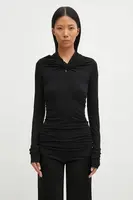 Halenka s kašmírem Rick Owens Lilies Kairo černá barva, LI02E3212.JBWS