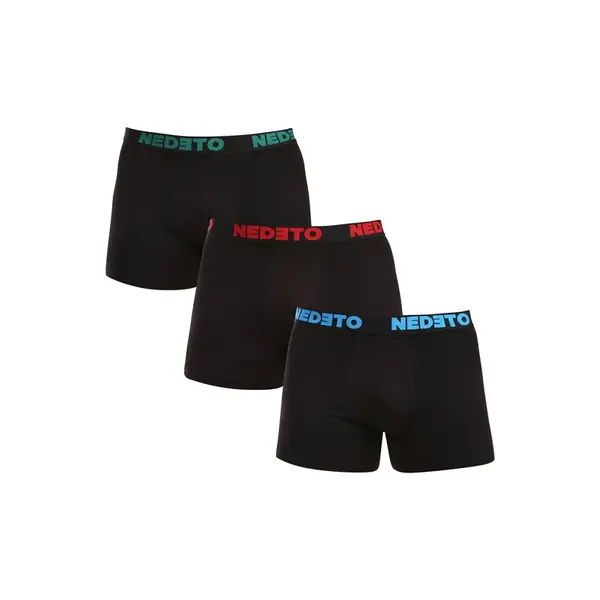 Nedeto 3PACK pánské boxerky černé (3NB003b) XL