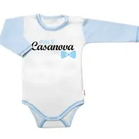 Baby Nellys Body dl. rukáv s vtip. textem  Malý Casanova, kluk vel.  80