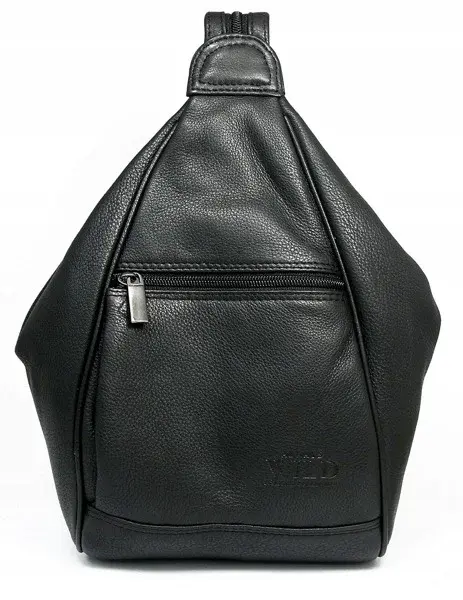 Pánský menší kožený batoh Leo, černý