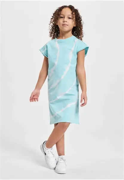 Girls' dress with tie Dye aquablue