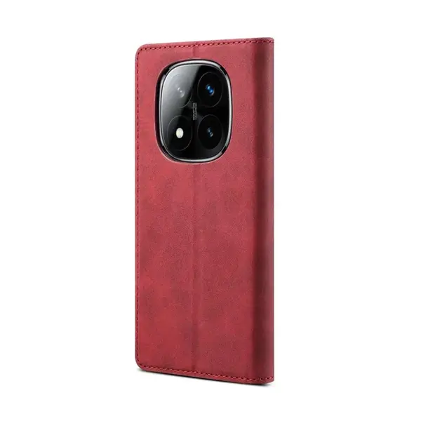 Lenuo Leather flipové pouzdro pro Xiaomi Redmi Note 14 Pro 5G červená