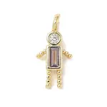 Brass Micro Pave Cubic Zirconia Pendants