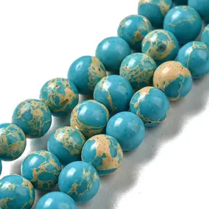 Synthetic Imperial Jasper Dyed Beads Strands