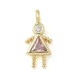 Brass Micro Pave Cubic Zirconia Pendants