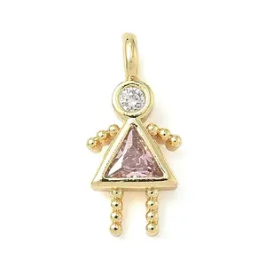 Brass Micro Pave Cubic Zirconia Pendants