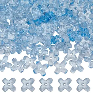 180Pcs Transparent Spray Painted Glass Beads