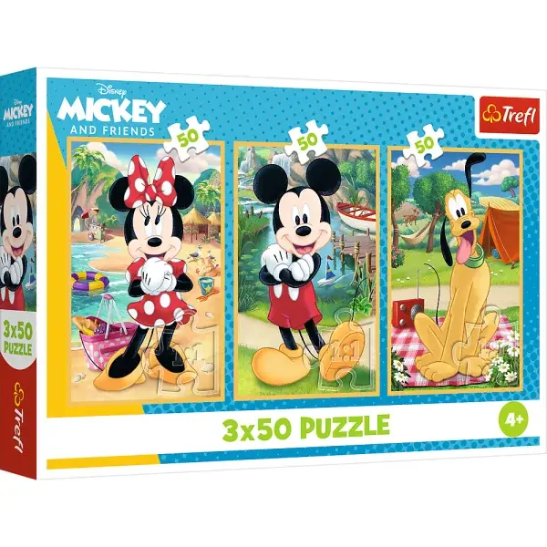 Trefl Puzzle 3x50 Mickey Mouse a přátelé / Myška na dovolené