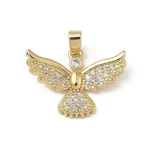 Brass Micro Pave Clear Cubic Zirconia Pendants
