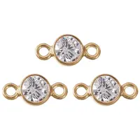 Brass Pave Cubic Zirconia Connector Charms