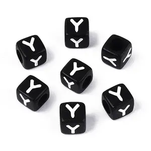 Initial Acrylic Horizontal Hole Beads